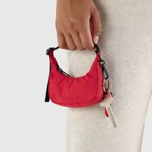 Baggu crescent bag charm in candy apple red